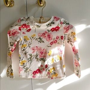 Old Navy girls cotton floral long sleeved tshirt